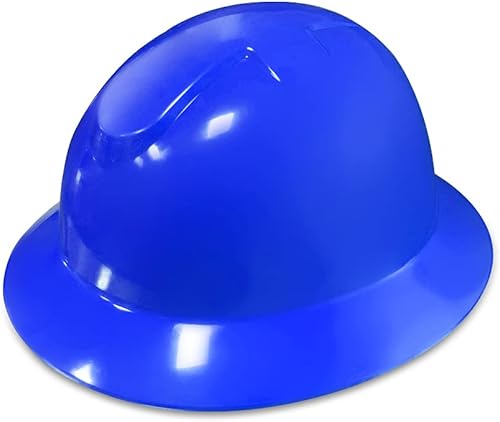 HYCOPROT Schutzhelm mit breiter Krempe, 6-Punkt-Ratschenfederung, dauerhaft Verstellbarer Kopfschutz belüfteter Sicherheitshelm (gelb) - Cheap-Us