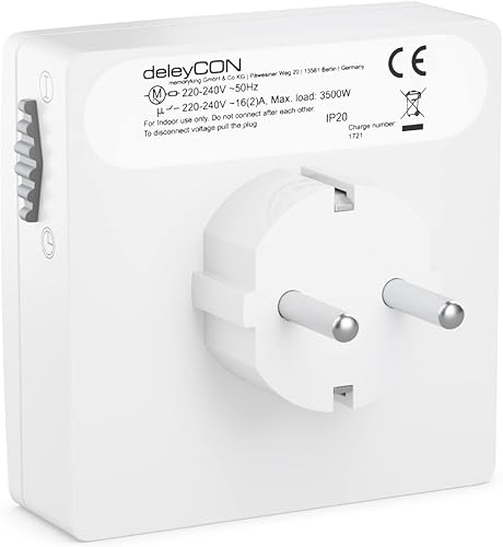 deleyCON 1x Mechanische Zeitschaltuhr Zeitschalter Schaltuhr Timer Manuell Einstellbar über Drehscheibe 96 Schaltungen Innenbereich 3500W Weiß - Cheap-Us