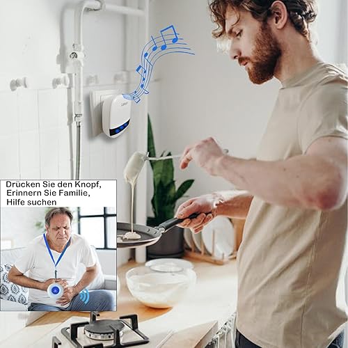 LIOTOIN Notrufknopf für Senioren Notruf Alarm Knopf Kabellose Hausnotruf Senioren SOS Alarmanlage Set 3 Sender 1 Empfänger Krankenpflege … - Cheap-Us