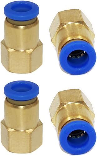 Pneumatik Steckverschraubung mit Innengewinde M5 auf 6mm 4 Stück Push In Anschluss Industriequalität (M5-6mm) - Cheap-Us