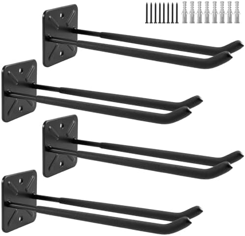 Garagenhaken, Wandhalterung Kleiderbügel Rack, Schuppen Organizer, Heavy Duty Kleiderbügel Rack Garage Storage Utility Haken für Hof, Werkzeuge,- Länge 32 cm, Belastung: 80 kg/jeder Haken (4PACK) - Cheap-Us