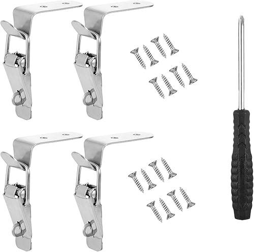 4 Stück Spannverschluss Edelstahl, Spannverschluss 90 Grad,Spannverschluss Klein,Hebelverschluss,Verriegelung,Bordwandscharnier für Koffer Kisten Schrank Entenmaulschnalle - Cheap-Us