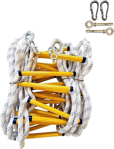 PHONME Feuerleiter, Notleiter, Rettungsseilleiter, Strickleiter Fluchtleiter Mehrzweckleiter Sicherheitsleiter Feuerleiter Mit Höhensicherheit, Perfekt Für Fenster Und Balkon, Mit Hak(Size:3m) - Cheap-Us