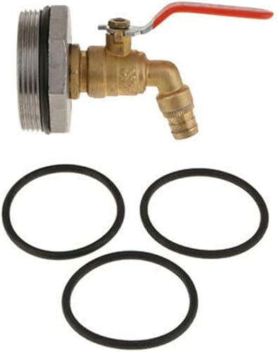 D50 Ölfass-Ventilhahn,Edelstahl Tonnenfass Ersatz Auslaufhahn Für Öl Und Wasser(1*Ölfass-Ventilhahn+3*O-Dichtung) - Cheap-Us