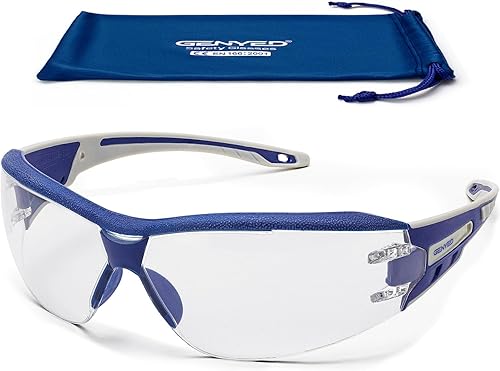 GENYED Schutzbrille, Arbeitsschutzbrille, CE EN166 zertifiziert, Anti-Beschlag und Anti-Kratz-Beschichtung, UV400-Gläser, Leichte 24 g, Seitenschutz, Perfekter Sitz, Arbeitsbrille, Sicherheitsbrille - Cheap-Us
