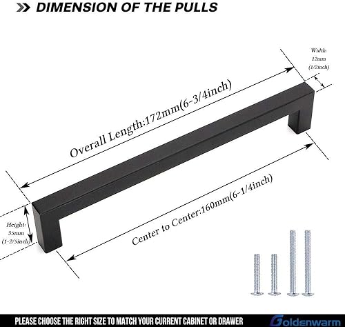 goldenwarm 15 Stück Küchengriffe Schwarz Griffe Für Küchenschränke Lochabstand 128mm Möbelgriffe Edelstahl Schrankgriffe Türgriffe Küche - Cheap-Us