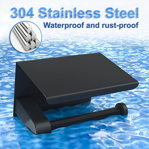 AZOMKER Toilettenpapierhalter, Klopapierhalter Ohne Bohren, Klopapierhalter, Toilettenpapier Halter, Toilettenpapier Halterung, Klopapier Halterung, 3M-Kleber/Schraubmontage (Weiß) - Cheap-Us