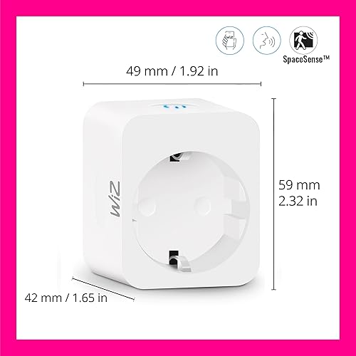 WiZ Smart Plug, smarte Steckdose zur Steuerung von Lampen und Geräten inkl. Stromverbrauchsmesser, smarte Lichtsteuerung über WLAN per Stimme/App, weiß - Cheap-Us