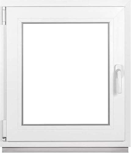 Premium Kellerfenster Von Fenstiger - Kunststofffenster Weiß BxH 400 x 400 mm - Garagenfenster/Gartenhaus Fenster BxH 40 x 40 cm 2-fach Verglast - Din Links-Funktion Dreh Kipp Fenster-Alle Größen - Cheap-Us