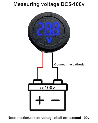 GTIWUNG 6 Stücke Digital Voltmeter DC 4-100V, Drähte Spannungsmesser 3-Digit LED Anzeige, Spannungsanzeige für Auto/Motorrad/LKW/Boot (Blau&Grün) - Cheap-Us