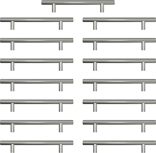 AwmnSrman Griffe für Küchenschränke Schrankgriffe Silber 128mm 20 Stück Edelstahllöcher Installation Silberlöcher Installation - Cheap-Us