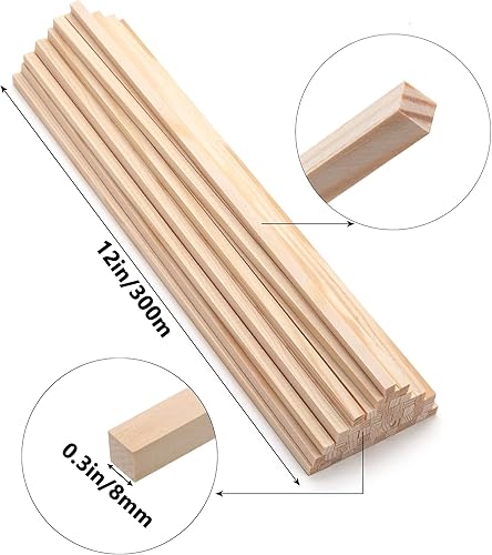 HAOBIN 60 Stück bastelholz klötzchen Holzbausteine bastelklötzchen Hölzchen 100x20x7 mm holzklötze Holzleiste Holzstäbchen basteln Holz für Heimwerkerprojekte und Deko,Bau und Vertäfelung (1) - Cheap-Us
