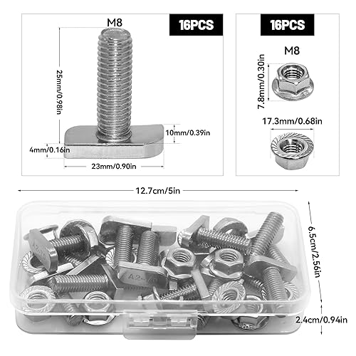 ZHIYUQL 20 Stück Hammerkopfschrauben M10 × 25mm Edelstahl A2-70, mit 20 Sechskant Sperrzahnmutter M10 für PV Module Photovoltaik Aluprofil Gewächshaus Solar Montageschiene - Cheap-Us