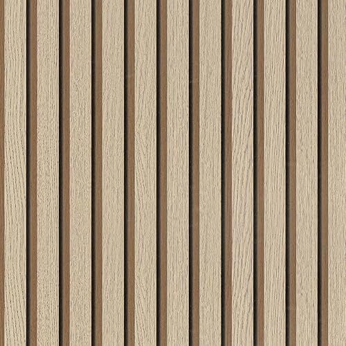 Arthome Holzoptik Lamelle Tapete Selbstklebende Abnehmbar Abziehen und Aufkleben Klebefolie 44cmx10m Vinyl Dekorative Holzstreifen Maserung Papier für Möbel Leicht reinigen(Braun) - Cheap-Us