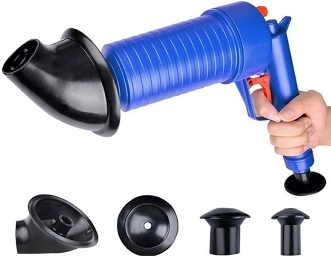 Abflussreiniger Kolben, WC-Saugglocke, Küchenspüle, Abwasser-Abflussreiniger, Hochdruck-Luftabflusspumpe, Rohr-Dredge-Werkzeuge, Abflussreinigungswerkzeug mit 4 Saugnäpfen für Küche, Badewanne, - Cheap-Us
