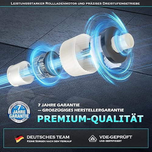 jarolift Elektronischer TDEF 10/14 Funk Rollladenmotor Funk-Rohrmotor, SW40, Zugkraft 27 kg, Komplettset, Blockiererkennung, Überlastungsschutz - Cheap-Us