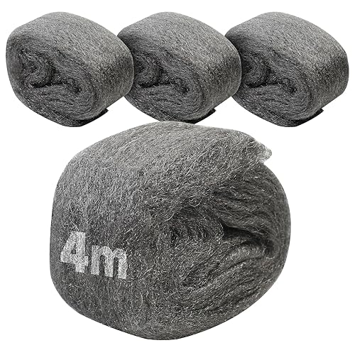 TIHOOK 4 Rollen Stahlwolle 000, Stahlwolle Gegen Mäuse, Gegen Mäuse Steel Wool Löcher Wand Risse Nagerstop, Stahlwolle für Haus, Garage und Garten - Cheap-Us