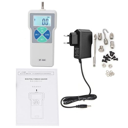 Kraftmessgerät, SF-500 LCD-Display Tragbares Push- und Pull-Messgerät Digitales Kraftmessgerät 500N 100-240V Überlastschutz(EU Plug) - Cheap-Us