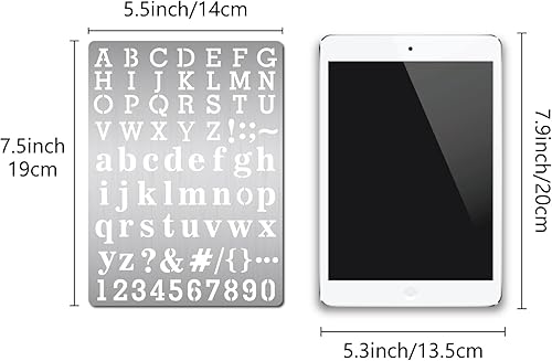 GORGECRAFT Metall-Buchstaben-Schablone, Edelstahl-Schriftzug, Alphabet, Symbol, Malschablone, Journal-Werkzeug Zum Malen, Holzverbrennung, Brandmalerei Und Gravur - Cheap-Us