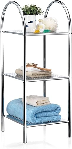 CARO-Möbel Badregal Standregal Haushaltsregal Handtuchregal Playa aus verchromtem Metall mit 3 Ablagen - Cheap-Us