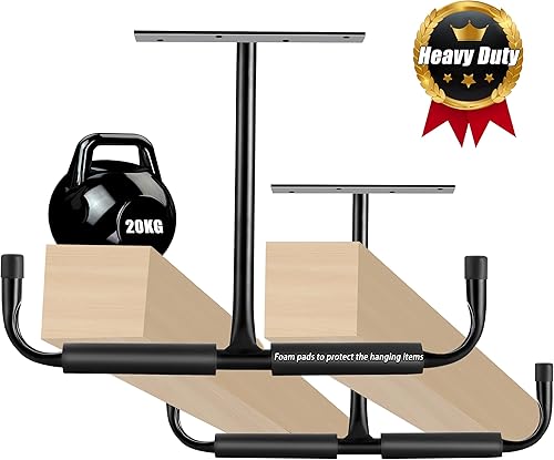 Sinoer Metall-Garagen-Deckenaufbewahrungshaken, an der Wand montierte Haken, Hochleistungs-Utility-Haken für Leiter, Fahrrad, Holz, Werkzeuge und andere sperrige Gegenstände (4er-Pack, schwarz) - Cheap-Us