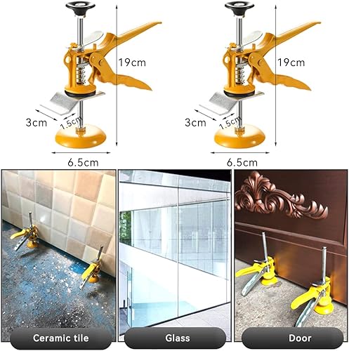 Geoyien fliesenheber, Höhenversteller für Fliesen, 4 Stück Präzisions-Locator, Handheld Jack, robust und langlebig, geeignet zum Heben und Befestigen von Fliesen, Böden, Türen und Fenstern - Cheap-Us