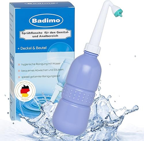 Badimo Po-Dusche - Reise-Bidet spart Papier - mobile Reise-Po-Dusche - Hygienische Reinigung unterwegs - Popo Shower + Deckel & Reisebeutel - Cheap-Us