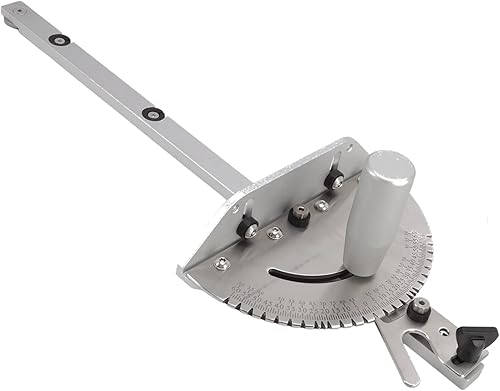 Focket Tischsäge Gehrungslehre mit Lasermarkierungsskala, Präzisionsgehrungslehre mit Aluminium Gehrungsanschlag, Gehrungssägezubehör für maximale Materialunterstützung, Repetierschnitt Flipstop - Cheap-Us