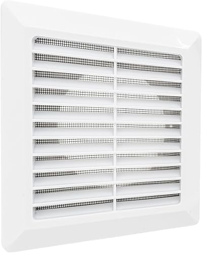 SYSTERM Lüftungsgitter Abschlussgitter Insektenschutz ABS-Kunststoff Gitter. (Anschluss Ø100mm, Weiß) - Cheap-Us