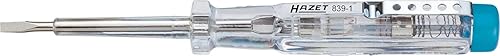 HAZET Spannungsprüfer 839-1 I 220-250 V, Stromprüfer in Schlitz-Schraubendreher-Ausführung, Made in Germany, für Steckdosen, Baufassung und Lüsterklemmen, Schlüsselweite 0,5 x 2,8 mm - Cheap-Us