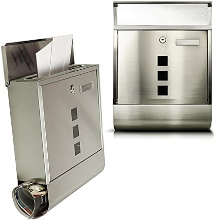 TÄGA 2210 Design Briefkasten Edelstahl mit Zeitungsfach I 3 Sichtfenster I Platz für Namensschild I abschließbar, 2 Schlüssel inkl. I einfacher Anbau inkl. Befestigungsmaterial - Cheap-Us