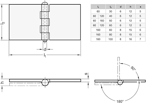 Ganter Normelemente | Scharnier zum Anschweißen - GN 1366-ST-160-100-A-BL | Stahlprofil | BxL: 160x100 mm - Cheap-Us