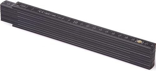 Metrie BLOCK52 Holz Zollstock/Zollstöcke 10x Stück|2m langer Gliedermaßstab, Meterstab mit Duplex-Teilung - Weiß, Hergestellt in der EU - Cheap-Us