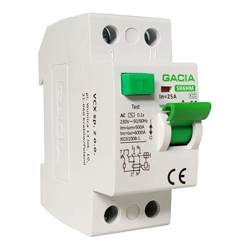 Fi-Schalter 25A 30mA 2p 6kA TypAC FI-Schutzschalter RCCB GACIA 9995 - Cheap-Us
