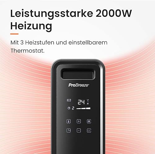 Pro Breeze 2500W Ölradiator mit 11 Heizrippen, Elektrischer Heizkörper, 24h Timer, Ölradiator energiesparend, 3 Heizstufen, Einstellbares Thermostat & Sicherheitsabschaltfunktion - Cheap-Us
