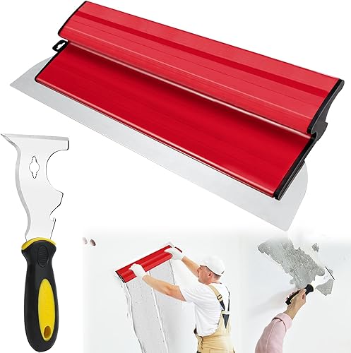AFAIK Flächenspachtel 40cm Edelstahlklinge Spachtel Werkzeug Spachtel Werkzeug mit Ergonomischem Z-Griff für große Arbeitsbereich Wand Dekoration Bau Werkzeug - Cheap-Us