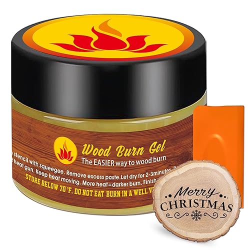 Holzbrennpaste, 4 Unzen Holzbrenngel mit Silikonrakel zum Basteln, Zeichnen und Basteln. Erstellen Sie in wenigen Minuten wunderschöne Kunstwerke und personalisieren Sie Ihr Handwerk - Cheap-Us