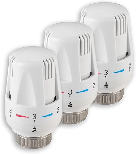 3 Stück Heizkörperthermostat,Thermostatkopf Heizkörperventil,Thermostat-Kopf mit Nullstellung,Termostat Heating Radiator Valve,Frostschutz- und Einstellfunktionen,für Thread M30 x 1.5，Heizungsregler - Cheap-Us