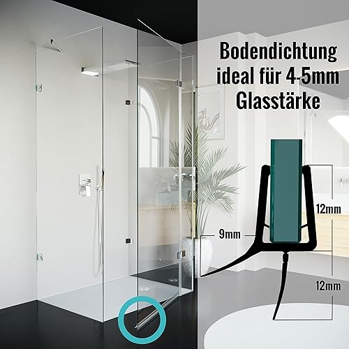 Badena® Duschdichtungen für Duschtüren 4mm 5mm I 2x100cm Ersatzdichtung für Glastür I Duschtürdichtung mit Dichtlippe I Dichtung Duschwand Badewanne Duschkabine I Duschabdichtung transparent - Cheap-Us
