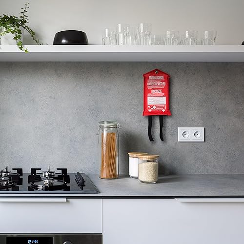 Smartwares Feuerlöschdecke – 100 x 100 cm – Glasfasertuch – zur ersten Hilfe – inkl. Schutztasche mit Öse zur Aufhängung – nach EN1869:1997-10.014.60 - Cheap-Us