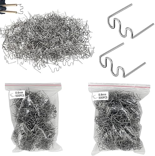1000 Stück Stahl Hot Staples Schweißstäbe Klammern 0,8mm / 0,6mm Welder Staple Heiße Heftklammern Welder Staple Kunstoff Schweißgerät für Heißklammern Autostoßstange Rissreparatur Set - Cheap-Us