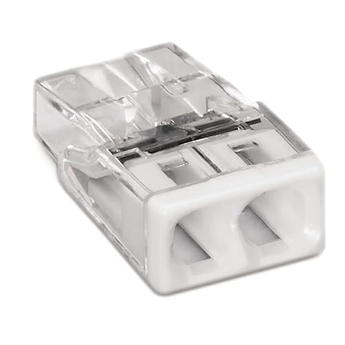 WAGO Verbindungsklemmen 2273-202 | 2 Leiter, bis 2,5 mm², 100 Stück, COMPACT Verbindungsklemme für eindrähtige Leiter, bestätigte Anwendungssicherheit, kleinstmögliche Bauform - Cheap-Us