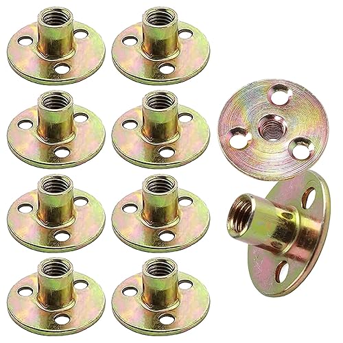 10 Stück Flanschmuttern T Mutter M10,Flansch mit Runder Basis, M10*37 * 2.5mm, Flanschmuttern 3 Loch T Mutter M10, Kohlenstoffstahl Einschlagmuttern Möbelbeschläge Innengewinde - Cheap-Us