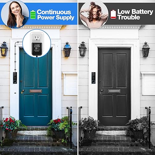 24 Volt Türklingel Netzteil Adapter Transformator, C-Draht-Adapter, Video-Türklingel-Netzteil, kompatibel mit allen Versionen von Türklingel und Thermostat, langes Kabel-Netzteil (10m) - Cheap-Us