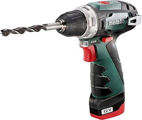 Metabo Akku-Bohrschrauber PowerMaxx BS – Akkuschrauber 12 V – Kompakter Bohrschrauber mit praktischer Akku-Anzeige und Aufbewahrungstasche – Inklusive Akku und Ladegerät - Cheap-Us