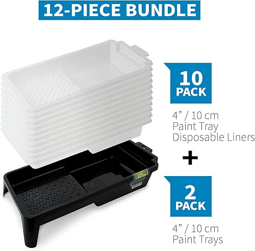 Precision Defined Farbwanne mit Einsatz Set – 2X Farbwanne für Farbroller - 10x Farbwanne Einsatz – Farbschale – Geeignet als Lackierwanne/Lackwanne – Farbwanne Groß (23 cm breit) - Cheap-Us