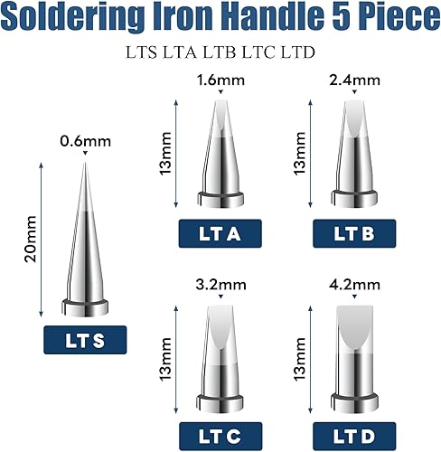 Kaelah ET Lötkolben, 5 Stück ETS ETA ETB ETT ETD Ersatz, Schweißlötspitzen ET Lötkolben Ersatz für Weller WES51 WESD51 WE1010NA PES51 Lötkolben Griff Spitze Schweißstift Düse - Cheap-Us