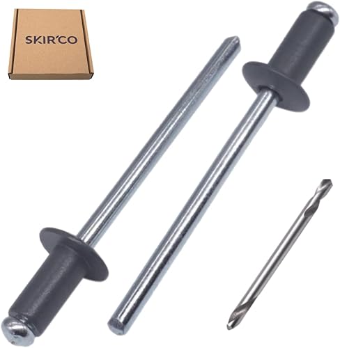 SKIR'CO (100 Stück) Lackierte Blindnieten 4,0 x 10 mm Aluminium Blindnieten DIN 7337 Kuppelkopf Stahldorn Popnieten (Anthrazitgrau RAL 7016) - Cheap-Us