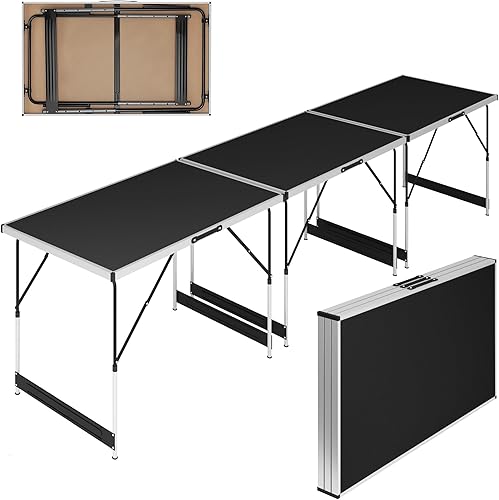 MIADOMODO® Klapptisch - 3er Set, 100x60 cm, Höhenverstellbar, Klappbar, Tragbar, Stabil, Leicht, Aluminium - Multifunktionstisch, Campingtisch, Tapeziertisch, Mehrzwecktisch, Küche, Tersasse, Picknik - Cheap-Us