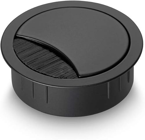 Eisnhauer Kabeldose Edelstahl schwarz lackiert 60 mm, für mehrere Kabel geeignet, Bürstendichtung und Abnehmbarer Deckel, Höhe ca. 21 mm - Cheap-Us